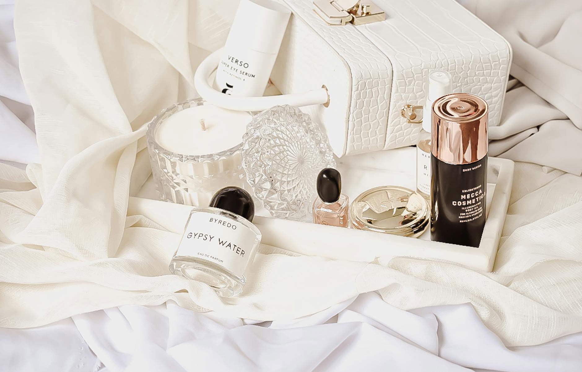 Byredo perfume bottle on vanity tray