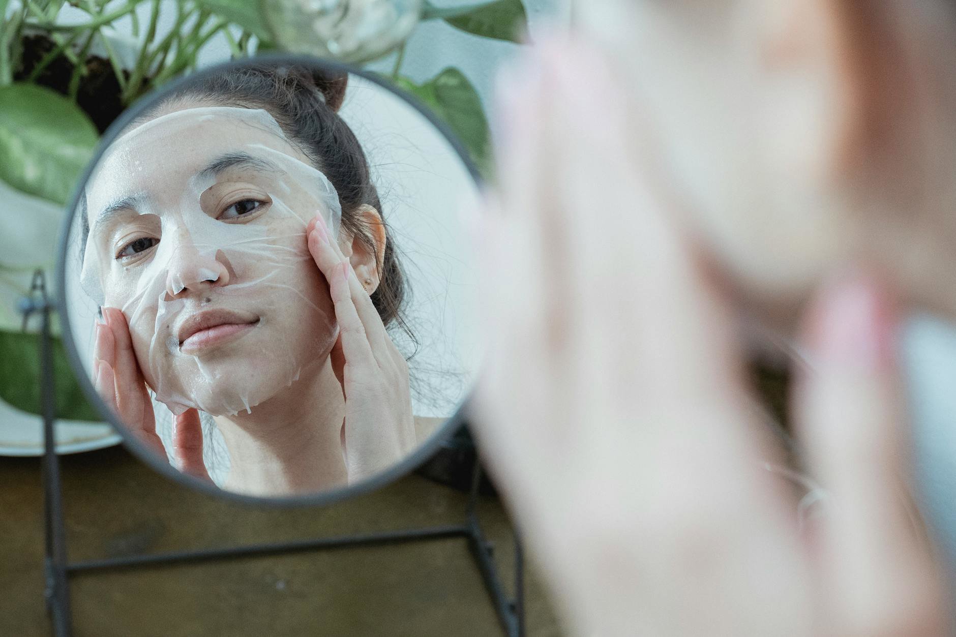 collagen sheet mask skincare close up