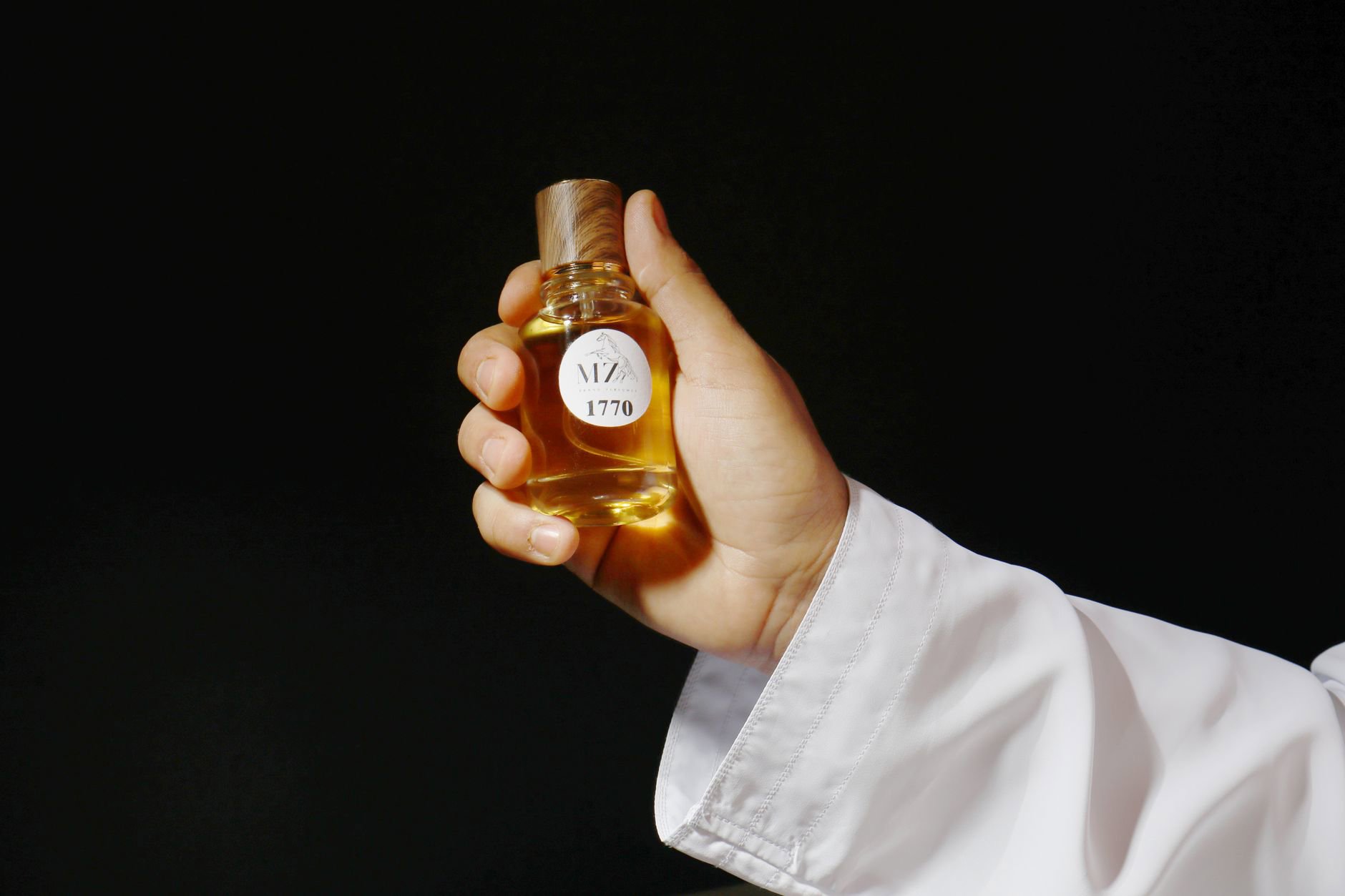 gourmand perfume bottles vanilla coffee notes flatlay