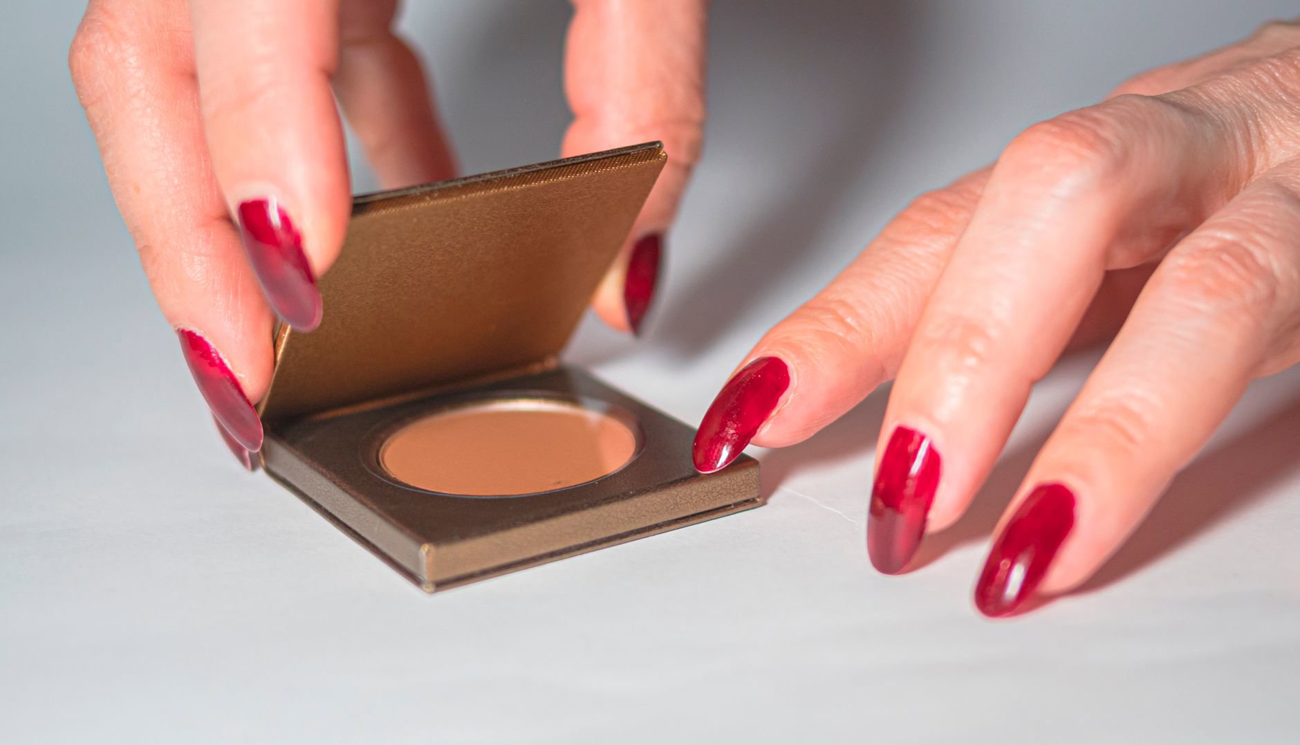 matte powder bronzer compact close up