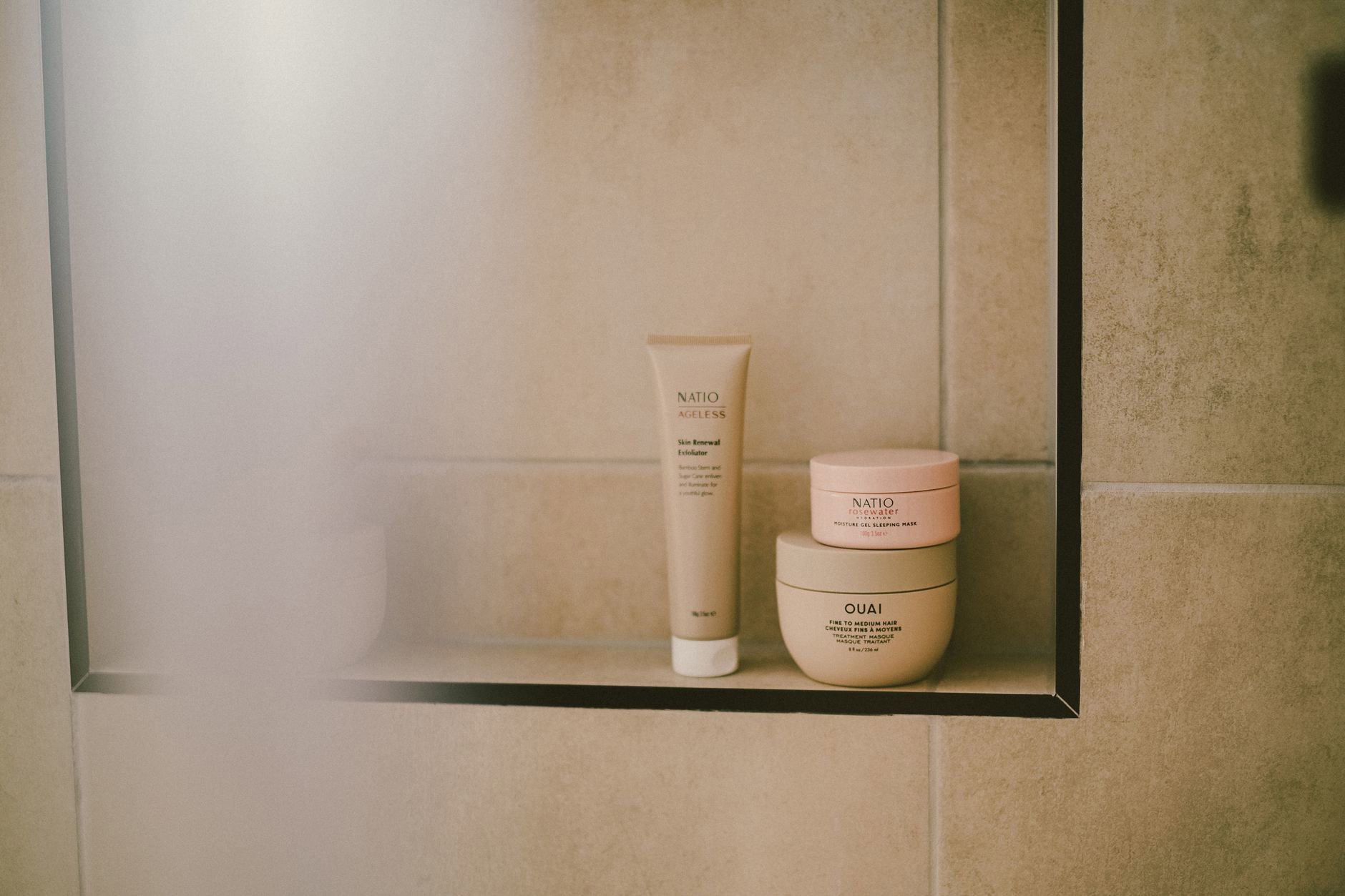hair gift set products bathroom shelf