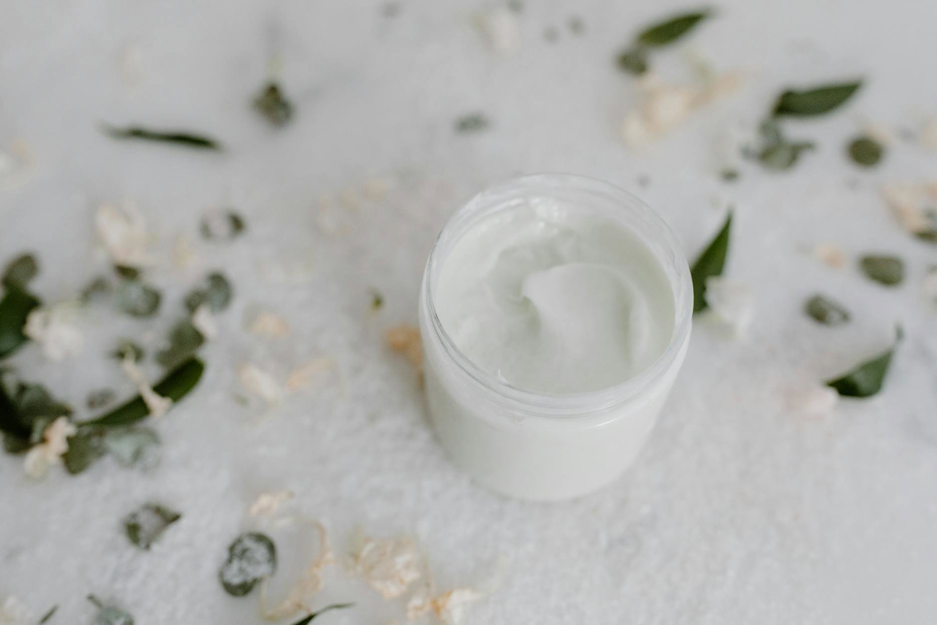 open body cream jar texture close up