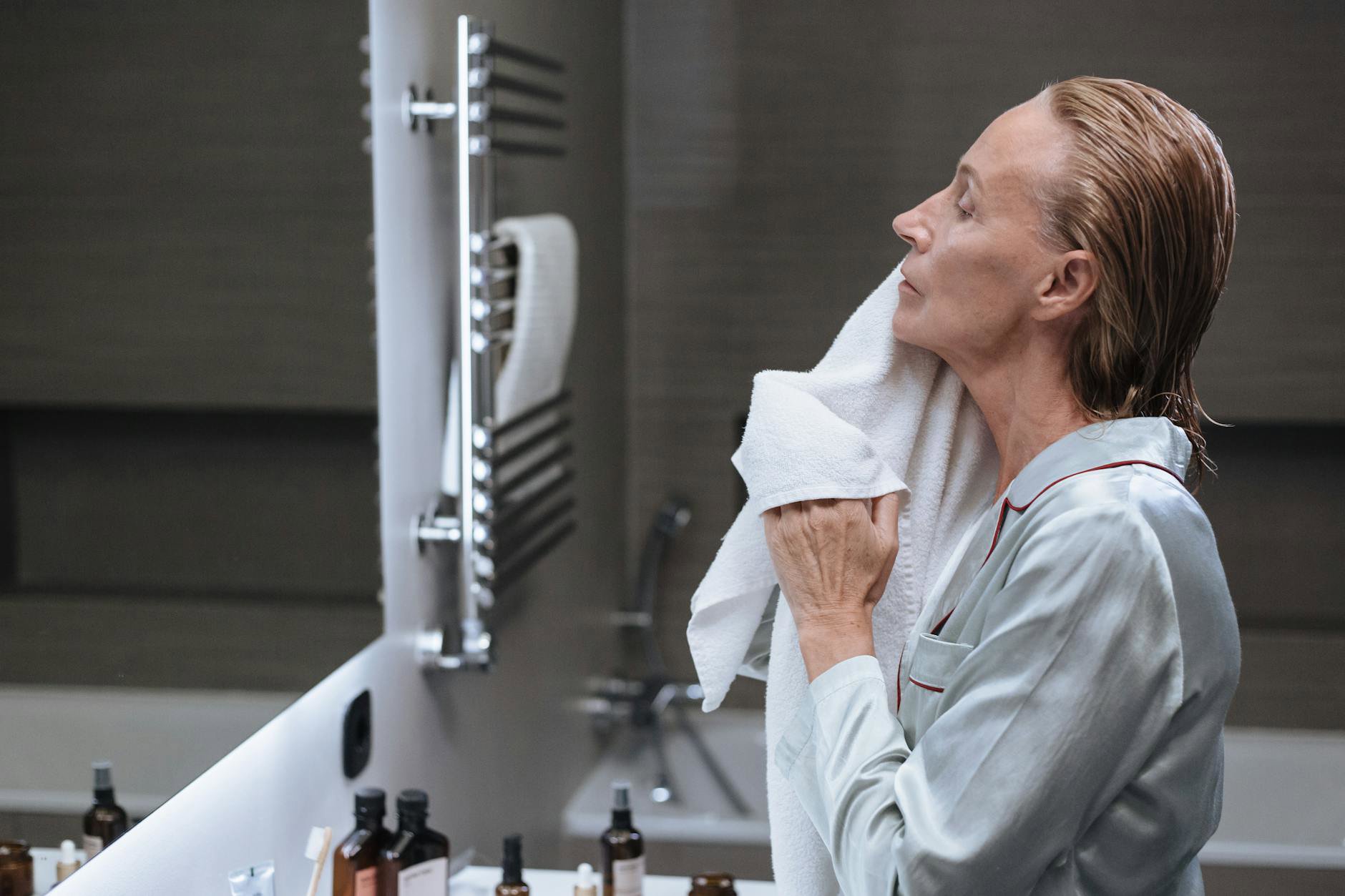 gentle cleansing with soft towel