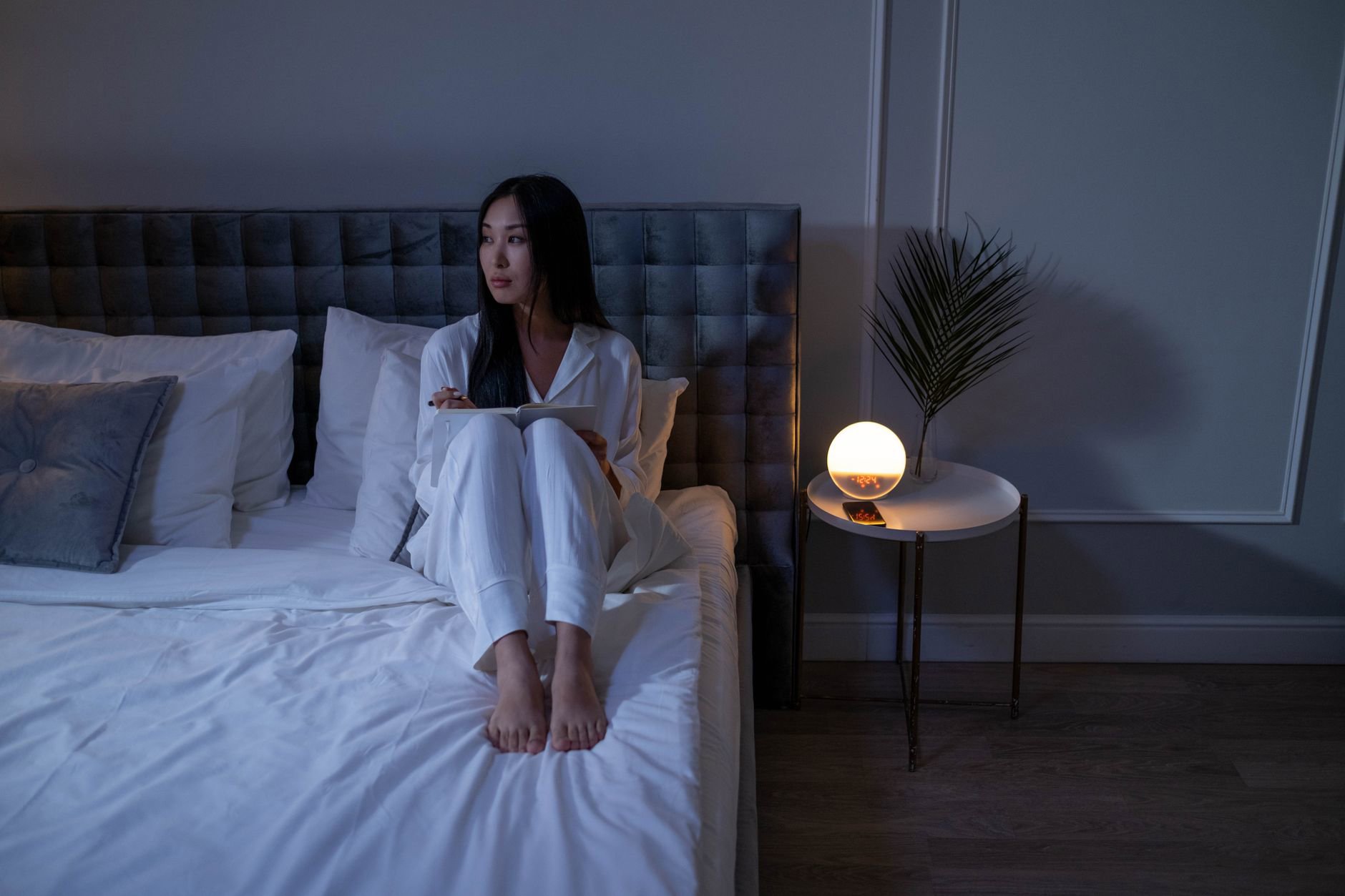 night skincare routine bedside table moisturiser
