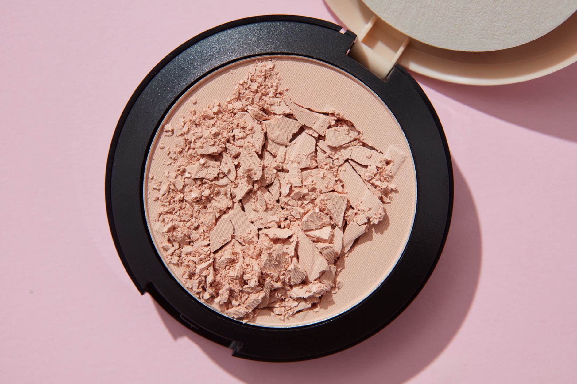 powder blush compact close up