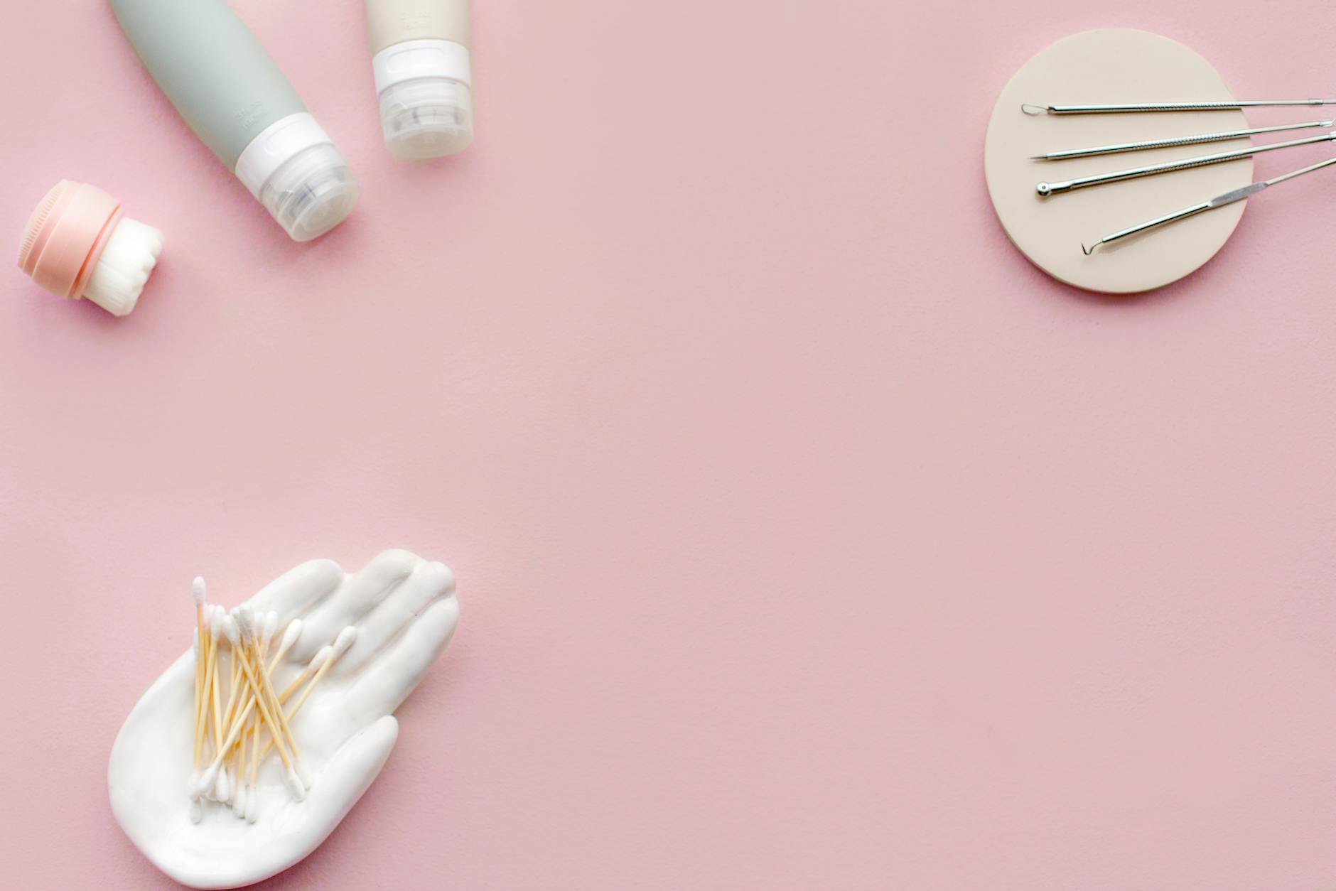 Korean skincare products flatlay