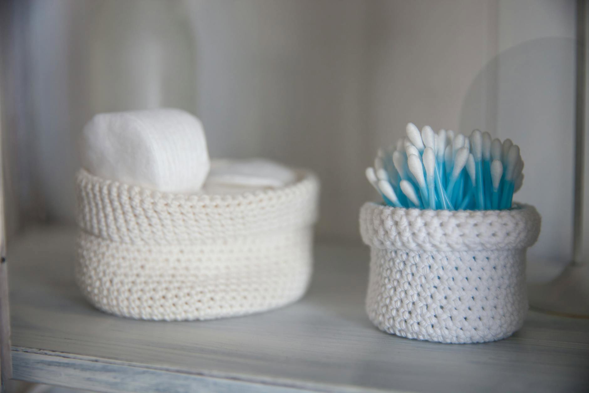 micellar water bottle cotton pads bathroom
