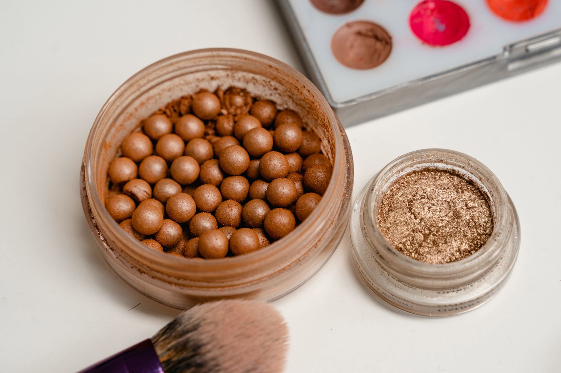 powder bronzer swatches on different skin tones
