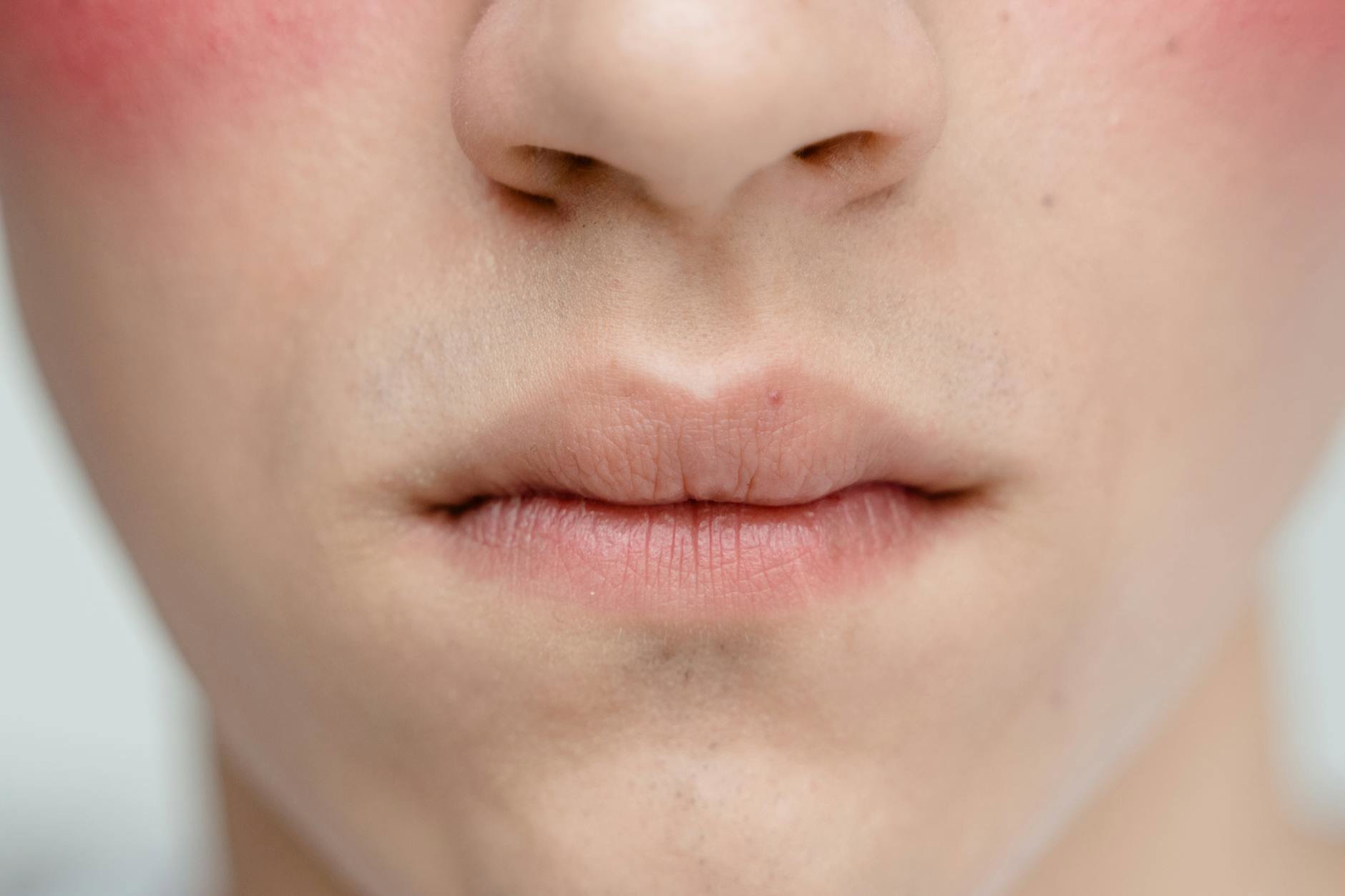 close up pore blurring primer applied on cheeks