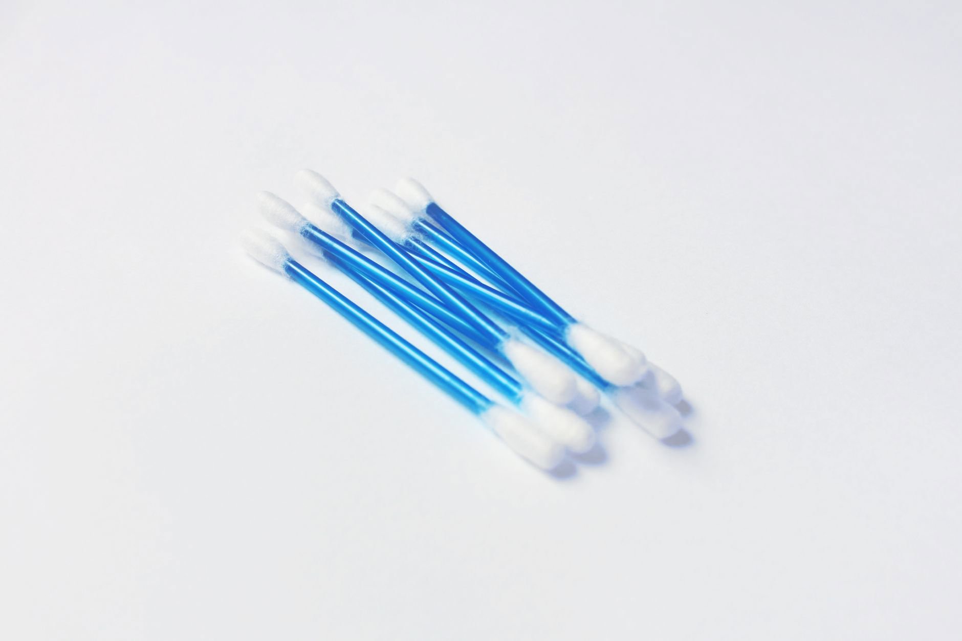 cotton swab correcting eyeliner wing close up