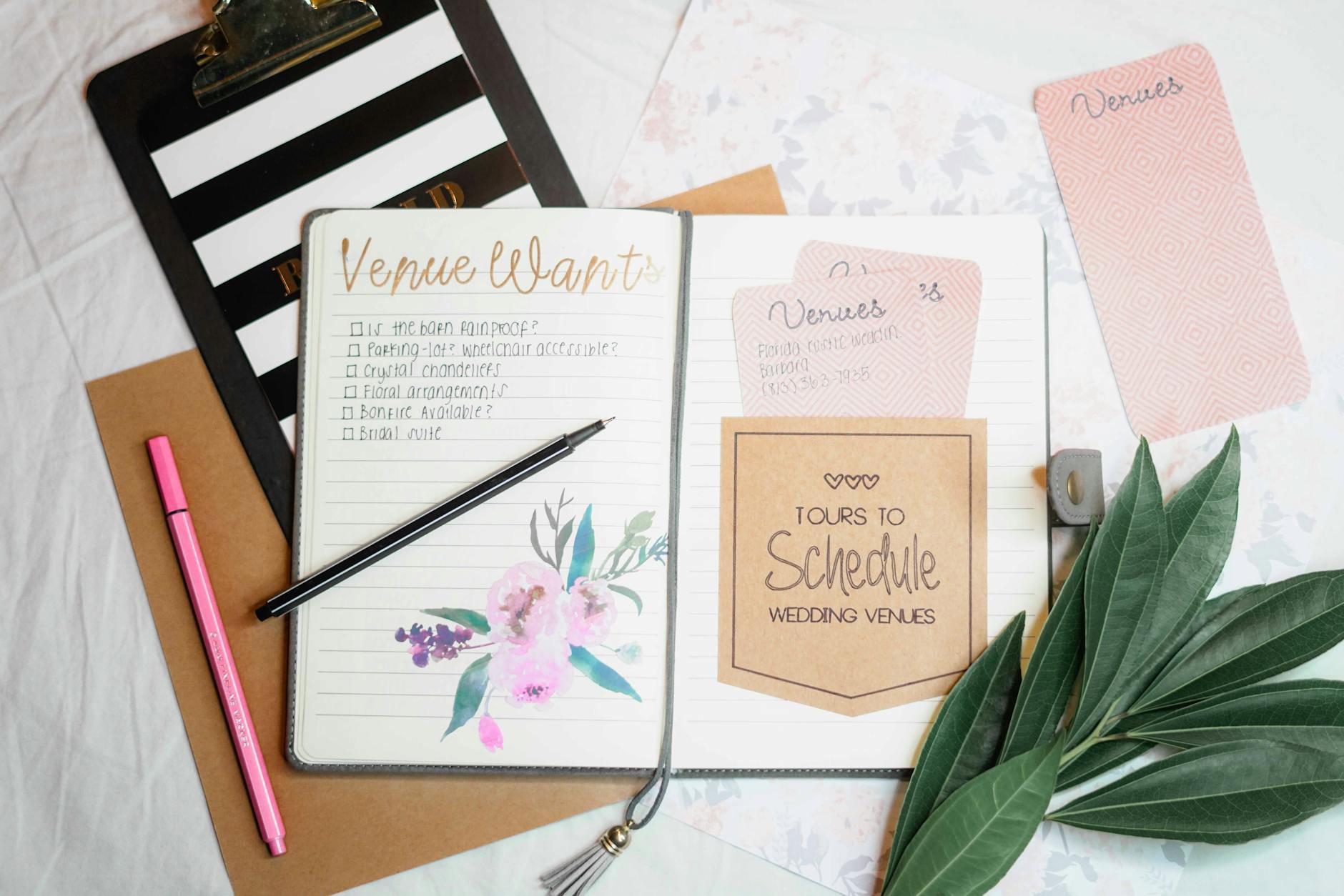 skincare routine checklist notebook flatlay