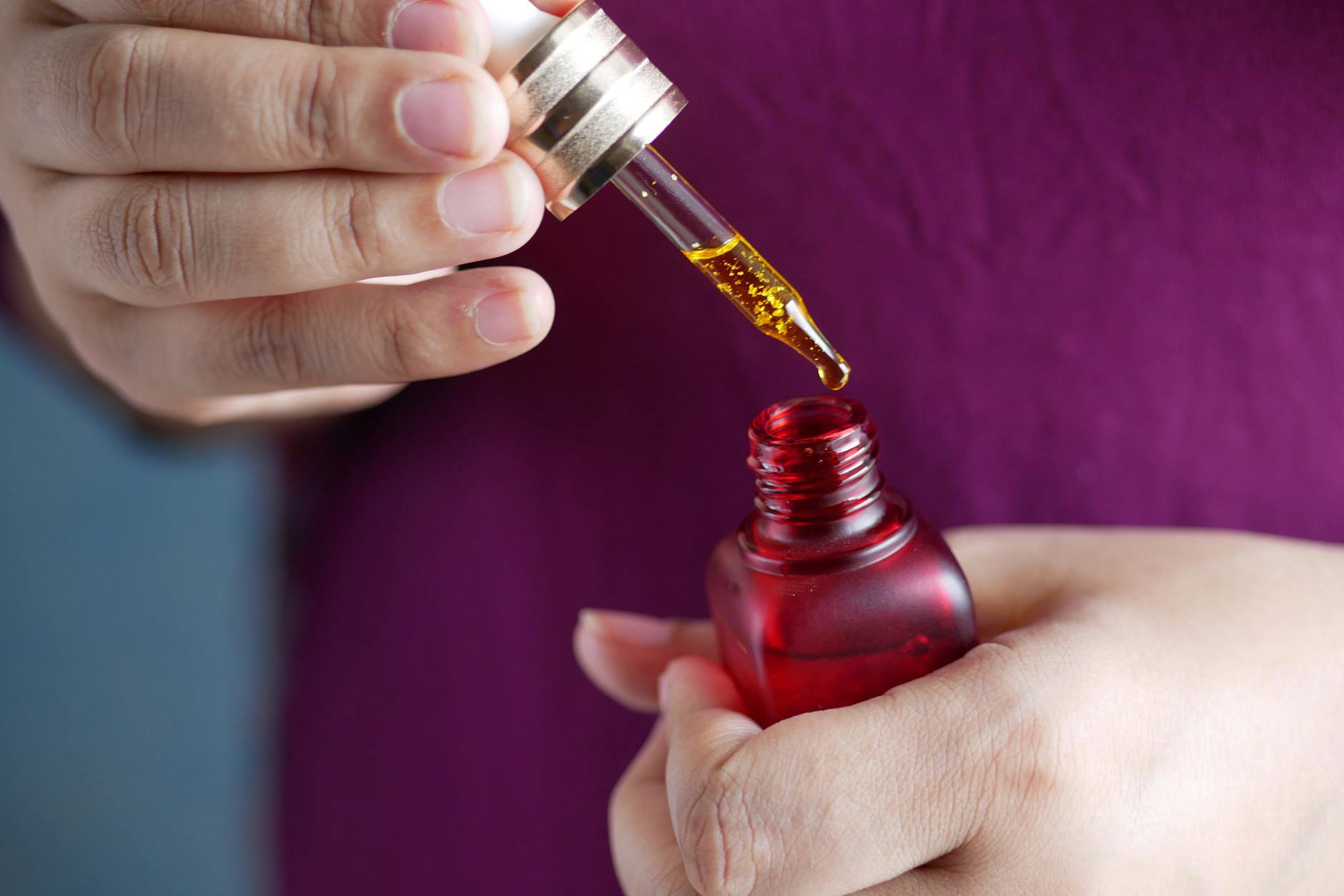 skincare routine nightstand face oil dropper