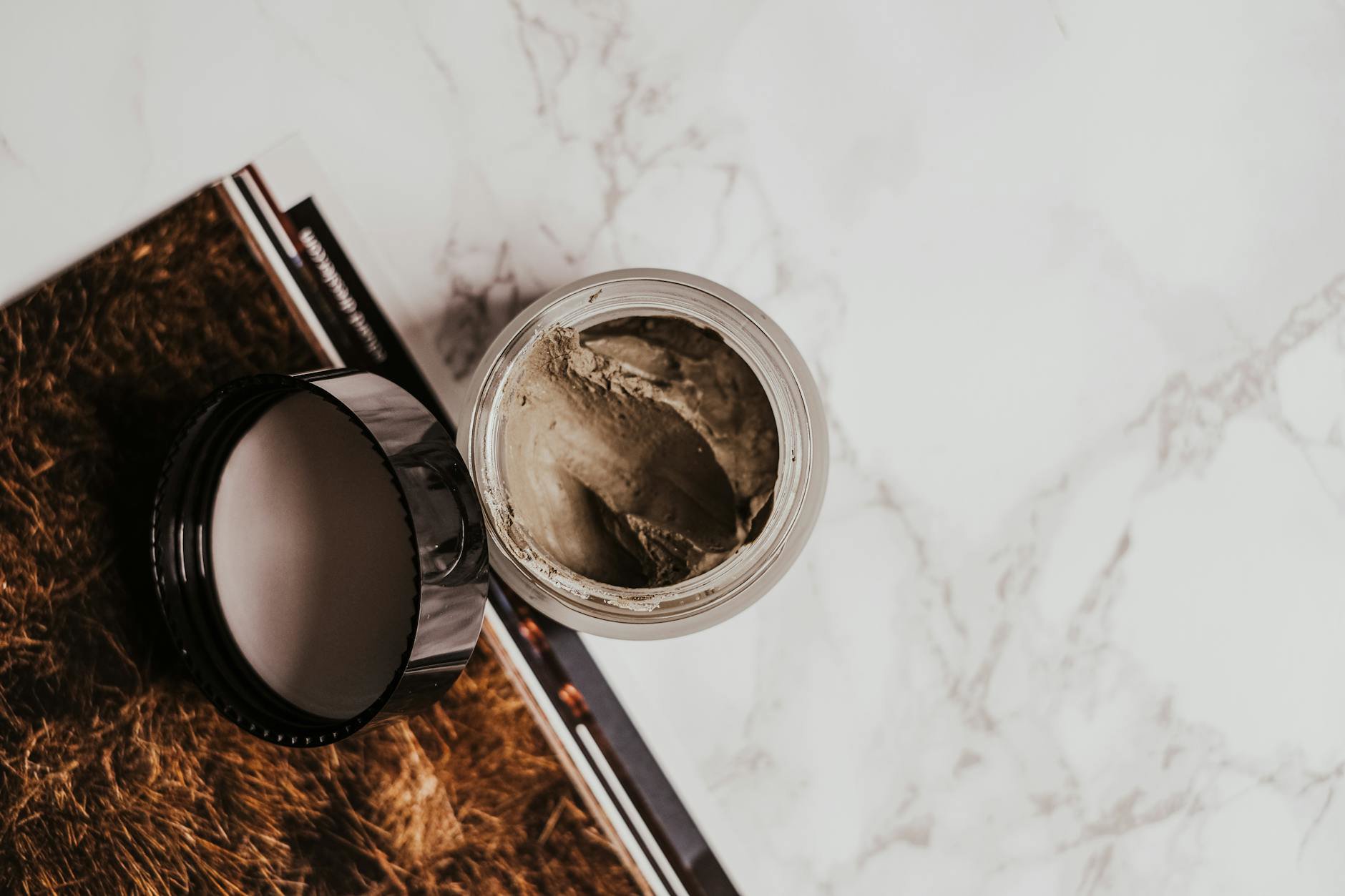 Kerastase hair mask jar flatlay