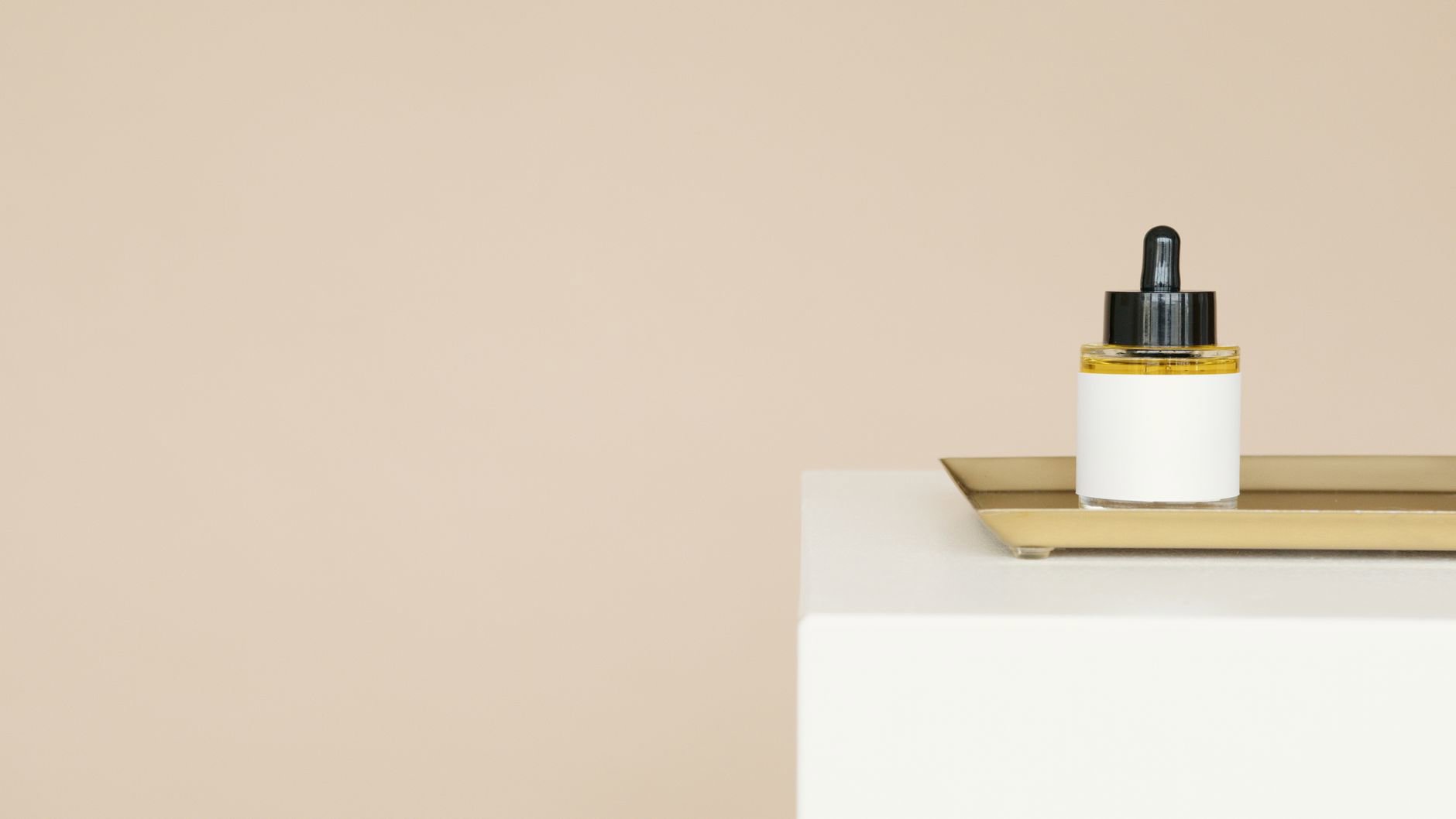 PDRN serum bottle on vanity tray