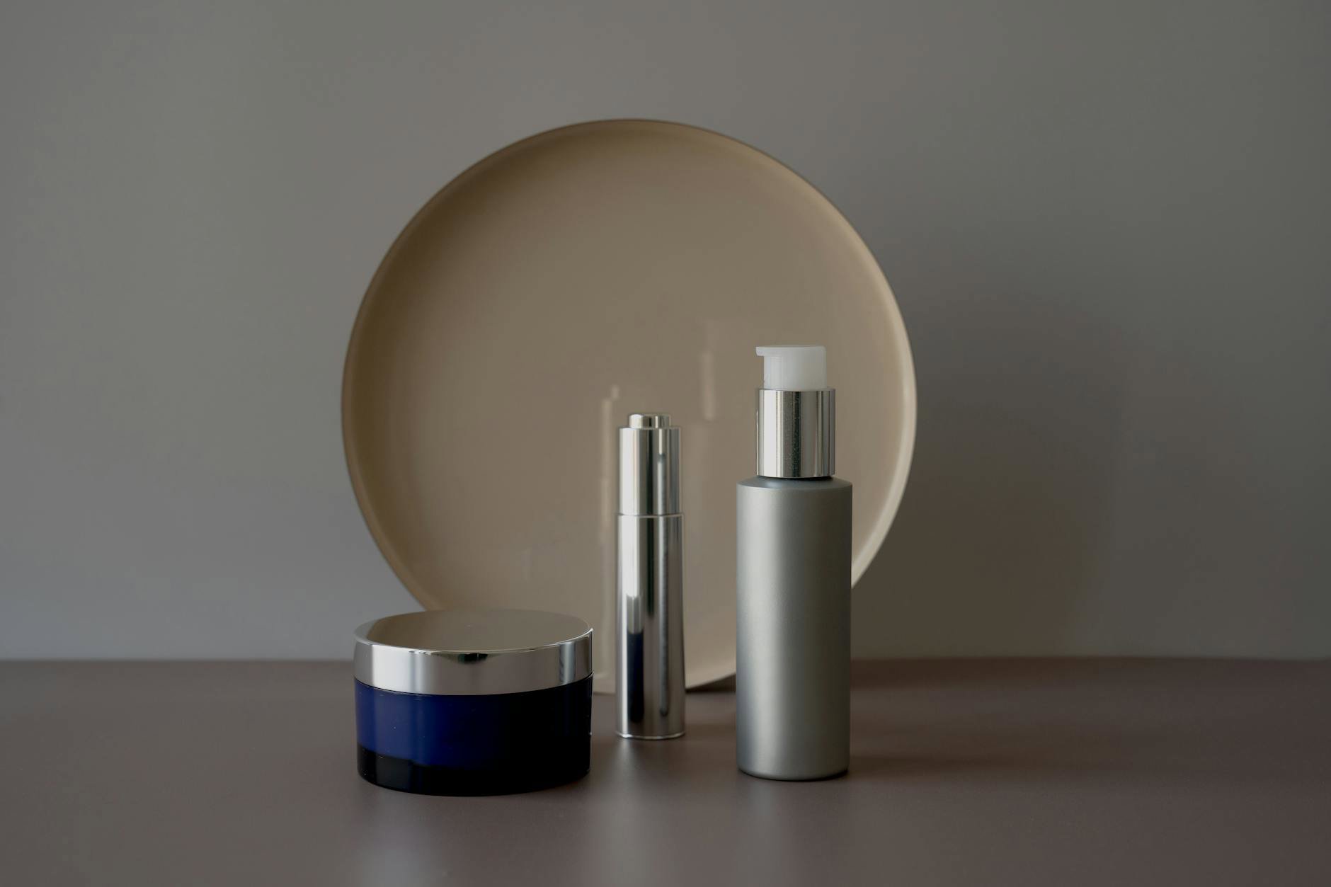 refillable skincare packaging on vanity