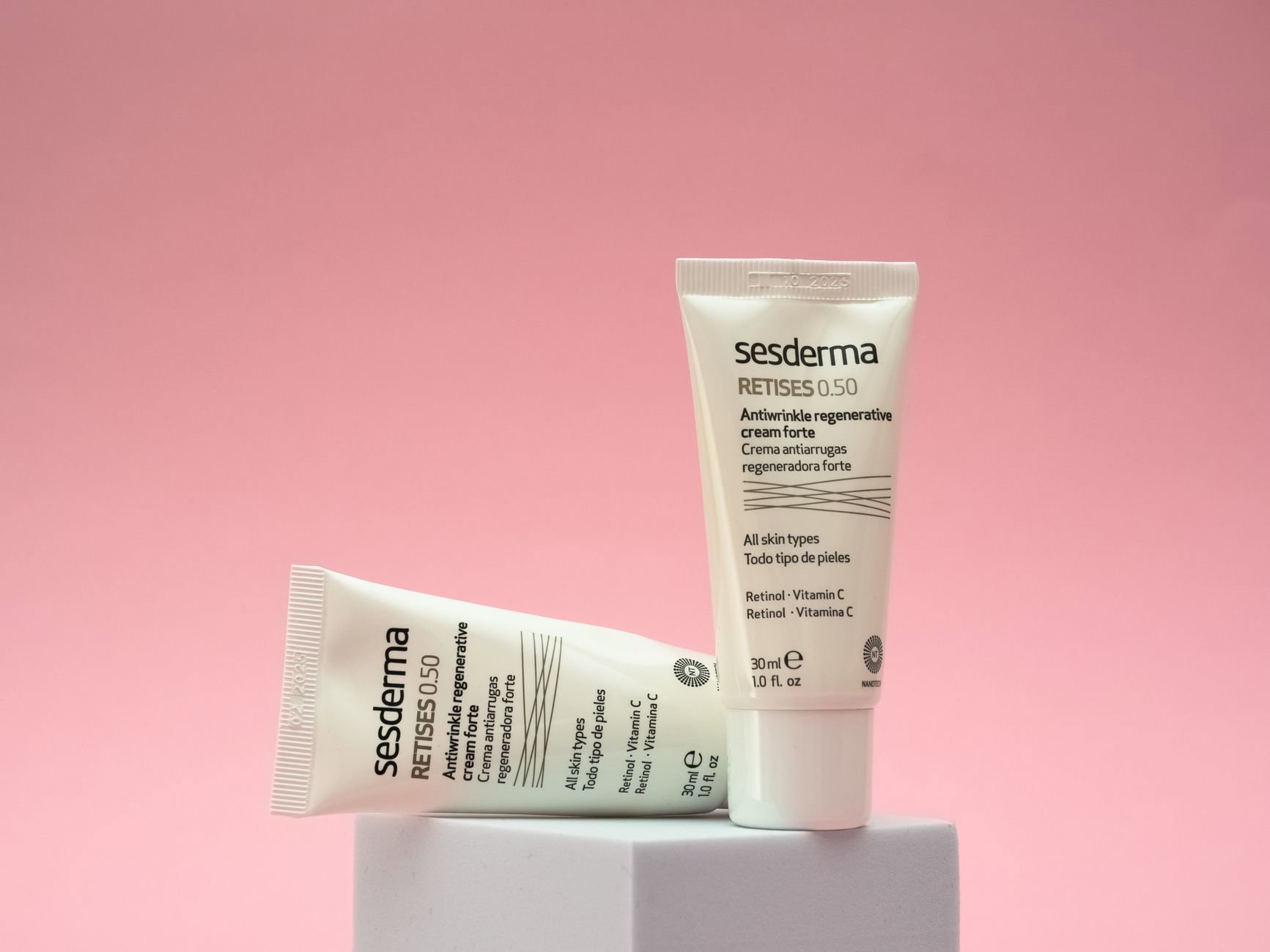 retinol night routine products on bedside table