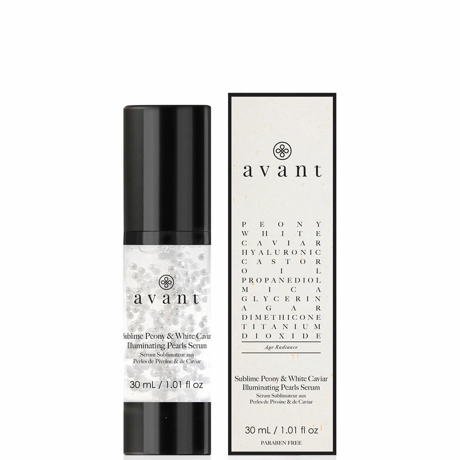 Avant Skincare Age Radiance Sublime Peonía Y Caviar Blanco Illuminating Pearls Facial Serum