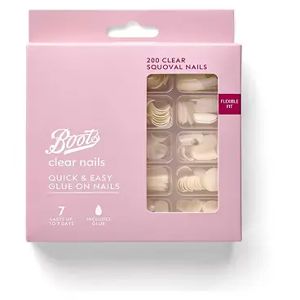 Boots False Nail Clear Squoval Nail