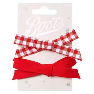 Boots Kids Red And White Gingham Bow Clip