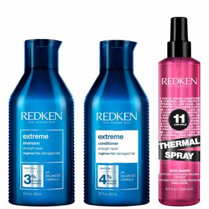 Redken Extreme Shampoo And Conditioner For Damaged Hair With Thermal Spray Heat Protector