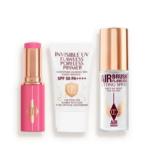 Charlotte Tilbury Unreal Blush, Protect & Set Trio