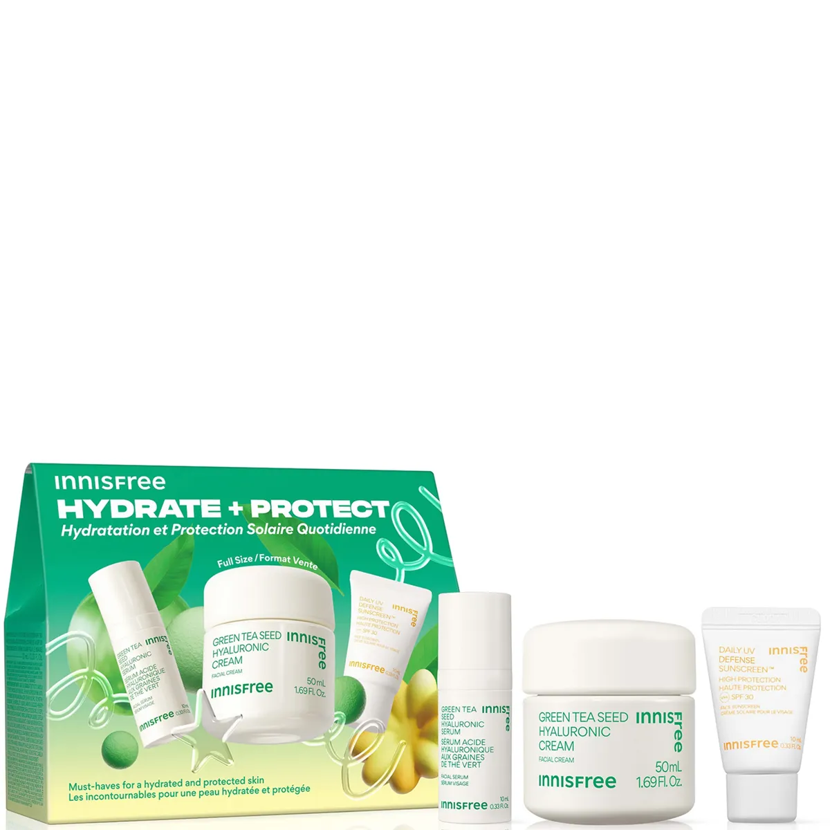 Innisfree Hydrate and Protect Set features