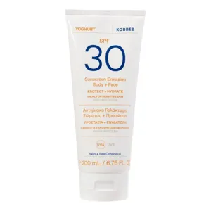 Korres Emulsión Protectora Solar De Yogur Para Cuerpo Y Rostro Spf30 Protección Solar