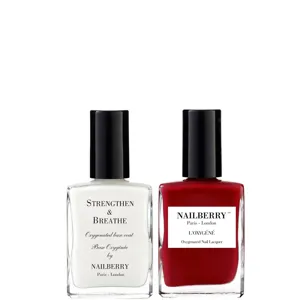 NAILBERRY Le Temps Des Cerises And Strengthen & Breathe Oxygenated Strengthening Base Coat
