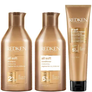 Redken All Soft Shampoo, Conditioner And Leave-In Routine