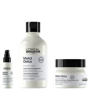 L'Oréal Professionnel Metal Detox Shampoo, Mask Duo With Free Pre-Shampoo For Breakage And Colour Fade Protection