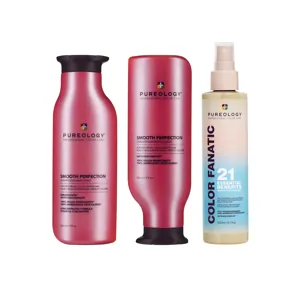 Pureology Smooth Perfection Shampoo, Conditioner And Color Fanatic Trio