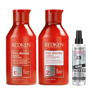 Redken Frizz Dismiss Shampoo, Conditioner And One United Trio