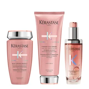 Kérastase Chroma Absolu Shampoo, Conditioner And Hair Oil Trio