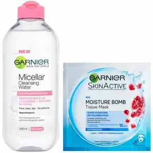 Garnier Micellar Water Sensitive Skin And Hydrating Face Sheet Mask For Dehydrated Skin Kit Exclusive