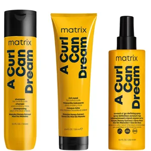 Matrix A Curl Can Dream Shampoo Hair Mask And Scrunch 'N' Go Defining Spray