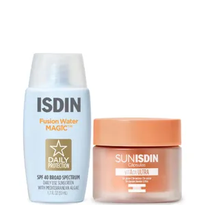 ISDIN Fusion Water Magic Spf40 & Sunisdin Daily Antioxidant Softgel Supplements Duo