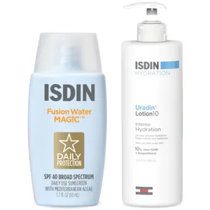 ISDIN Fusion Water Magic Spf40 & Uradin® Lotion10 Hydrating Body Moisturizer Duo