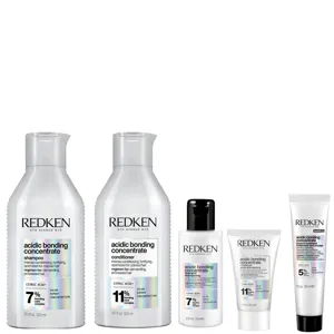 Redken Acidic Bonding Concentrate Shampoo And Conditioner With Shampoo, Conditioner And Leave-In Treatment