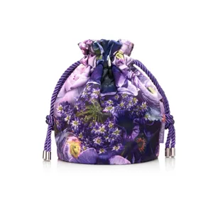 Floral Street Ruched Drawstring Bag