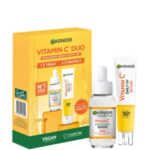 Garnier Vitamin C Brightening Serum & Glow Uv Fluid Spf 50+ Face