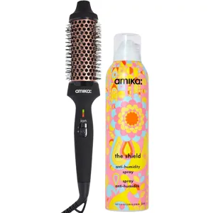 amika Blowout Babe Thermal Brush + The Shield Anti-Humidity Spray Duo