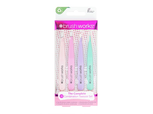 brushworks Hd Combination Tweezer Set
